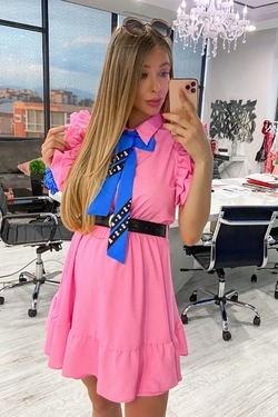 She baller Ruffles Φόρεμα - ροζ