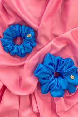 Μπλε scrunchie - μικρό