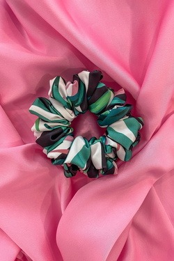 Pink tropic scrunchie - μικρό