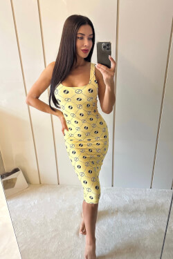 Alessa Religion Φόρεμα Με Τετράγωνο Ντεκολτέ - Yellow