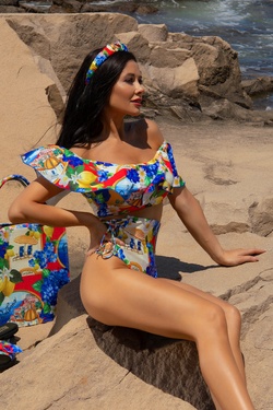 Paradise in Positano Μαγιό Τοπ Ruffles