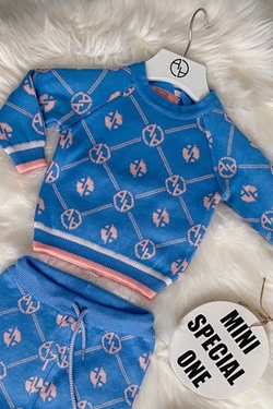 Alessa mini Religion Πλεκτή Μπλούζα - blue