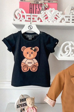 Alessa Bear Mini T-Shirt - Μαύρο