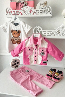 Feel This Moment Mini Τζάκετ Από Ντένιμ - Τρία Χρώματα - Pink