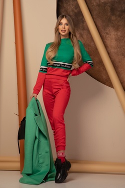 Heaven-like Παντελόνι Πλεκτό - Red