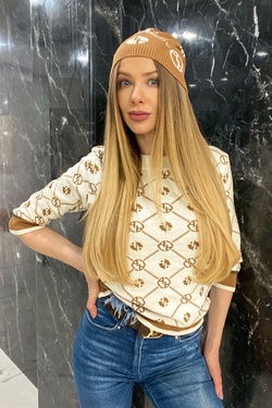 Alessa religion Πλεκτός Σκούφος - μόκα