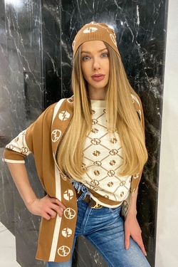 Alessa religion Πλεκτό Κασκόλ - μόκα