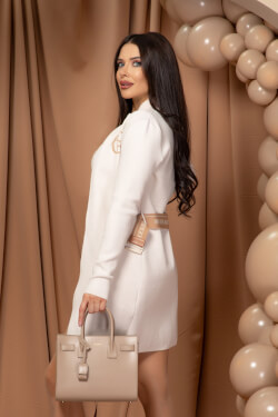 Sassy Enigma Ζακέτα Με Αποσπώμενη Ζώνη - Ecru