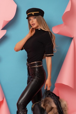 One More Kiss Μπλούζα με 3/4 Μανίκι - Χρυσή Αλυσίδα