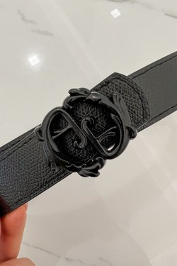 Rococo Logo Μαύρη Ζώνη - Μαύρη Αγκράφα