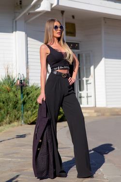 Alessa loves you Παντελόνι - μαύρο