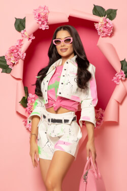 Summer Nights Sass Κοντό Παντελόνι Με Αποσπώμενη Ζώνη - handmade