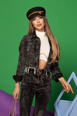 Lovely Reminder Κοντό Μπουφάν Από Ντένιμ