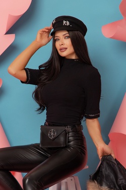 One More Kiss Μπλούζα με 3/4 Μανίκι - Σκούρα Αλυσίδα Νικελ