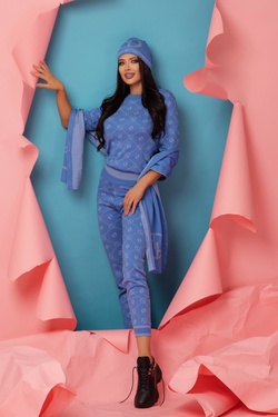 Alessa Religion Πλεκτό Παντελόνι - Sky Blue