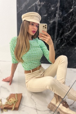 Pleasure To Wear Μπλούζα Με 3/4 Μανίκι - Light Green