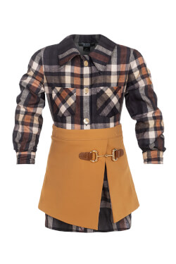 Pulse Pleat Mini Φούστα-Αξεσουάρ - Brown