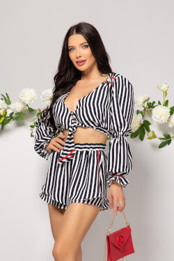 Strut Siren Ruffles Κοντό Παντελόνι