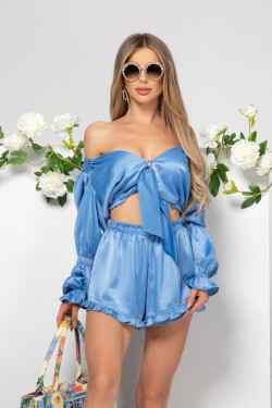 Charm Provocateur Ruffles Κροπ-Τοπ - Blue