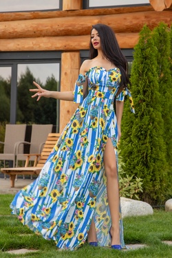 Keep on shining maxi φόρεμα - μπλε