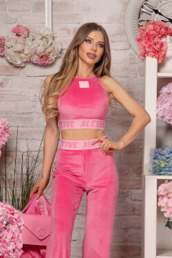 Candy Crush Βελούδινο Κροπ-Τοπ - New Pink