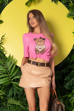 Alessa Bear T-Shirt - Ροζ