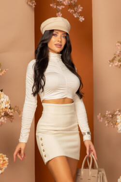 Chic Catch Φούστα  - Ecru