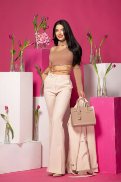 Whispered Elegance Παντελόνι - Soft Beige