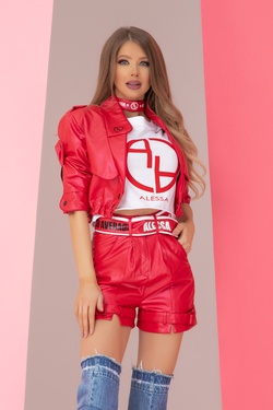 Something they admire Δερμάτινο παντελόνι - κόκκινο