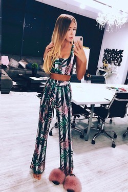 Pink tropic Καλοκαιρινό παντελόνι