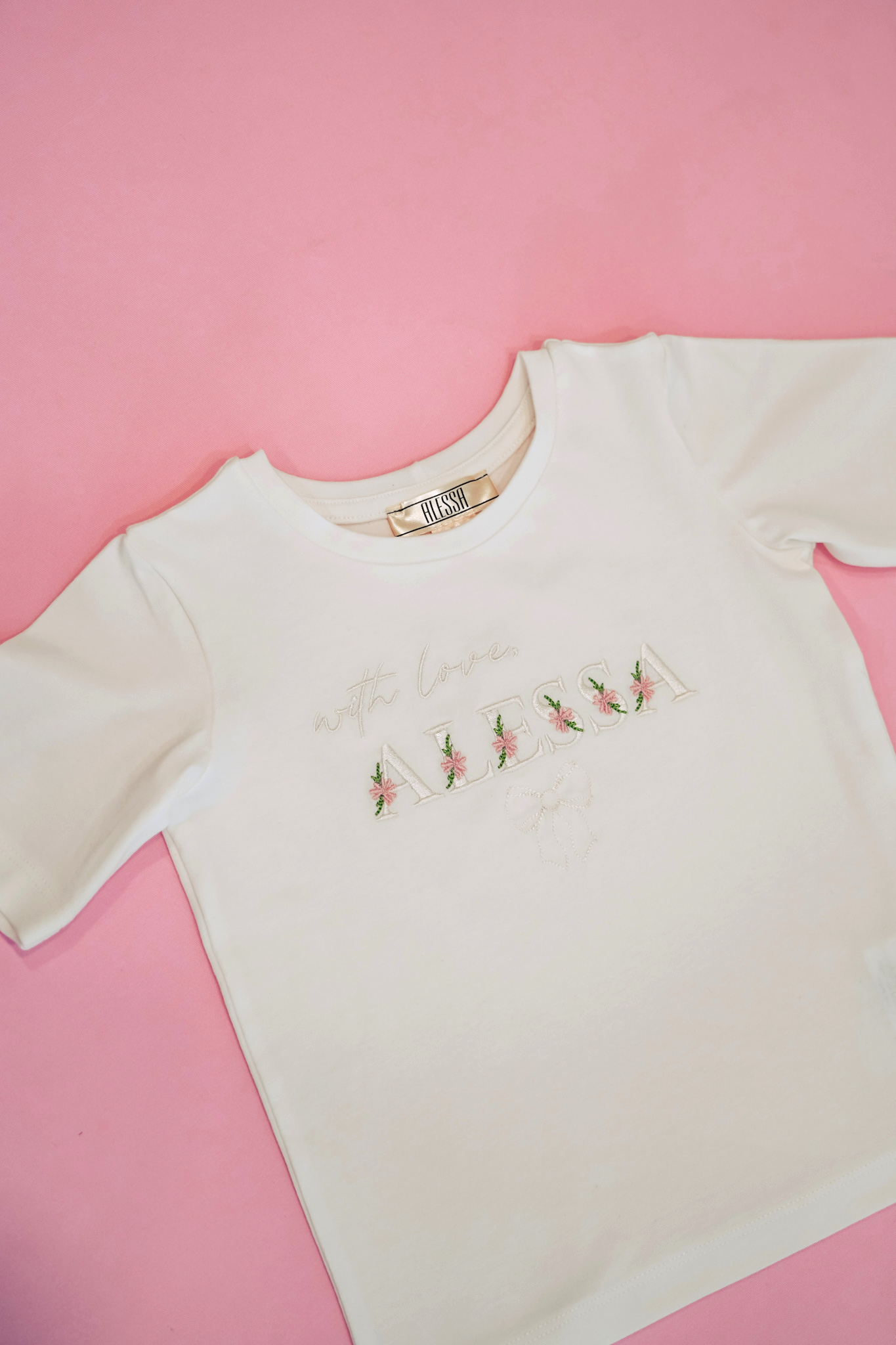 Spring Bloom Mini T-Shirt Από Βαμβάκι - Ecru - Εικόνα 4