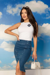 Timeless Tease Φούστα Από Ντένιμ - Blue - Εικόνα 14