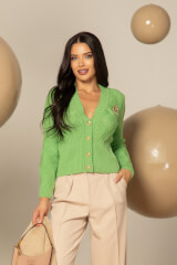 Wool & Wonder Μάλλινη Ζακέτα - Green - Εικόνα 9