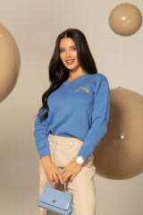 Warm Embrace Πλεκτό Πουλόβερ - Blue - Εικόνα 6