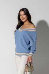 Touch of Elegance Πλεκτό Πουλόβερ - Cloud Blue - Εικόνα 6