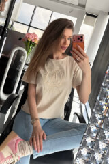 Inspire Insignia T-Shirt Με Κέντημα - Soft Beige - Εικόνα 9