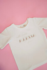 Spring Bloom Mini T-Shirt Από Βαμβάκι - Ecru - Εικόνα 4