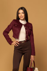 Charming style Κοντό Μπλέιζερ - Burgundy - Εικόνα 9