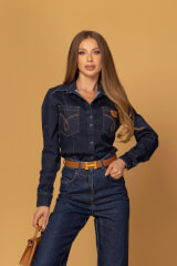 Denim Society Πουκάμισο Από Ντένιμ - Dark Blue - Εικόνα 9