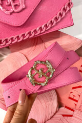 Rococo Logo Candy Pink Ζώνη - Λεπτή Με Χρυσή Αγκράφα - Εικόνα 5