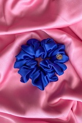 Μπλε του κοβαλτίου scrunchie - μεγάλο - Εικόνα 2