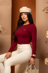 Flawless Flow Μπλύζα Με Μακρύ Μανίκι - Burgundy - Εικόνα 6