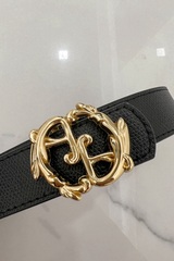 Rococo Logo Μαύρη Ζώνη - Χρυσή Αγκράφα - Εικόνα 8