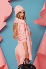 Alessa Πλεκτό Κασκόλ Με Λογότυπο - Sweet Pink - Εικόνα 5