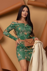 Chains and Charms Bodycon Πλεκτό Φόρεμα - Εικόνα 10