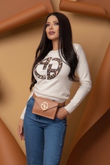Alessa Luxury Logo Πλεκτό Πουλόβερ - Εκρού - Εικόνα 8