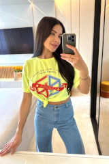 Summer Magic T-Shirt Από Βαμβάκι - Neon Yellow - Εικόνα 3