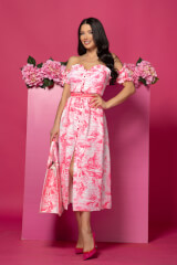 Trendsetter Icon Φόρεμα 7/8 Με Αποσπώμενη Ζώνη - Pink - Εικόνα 4