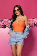 Rebel Vogue Κοντό Τζιν - Light Blue - Εικόνα 17