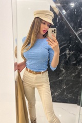 Pleasure To Wear Μπλούζα Με 3/4 Μανίκι - Blue - Εικόνα 9